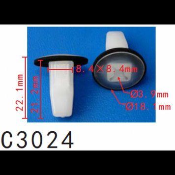 Кліпси C3024 втулка під саморіз HYUNDAI (8691021010, 86910-21010, 14321) ( уп. 100 шт.) 00000067553 фото