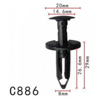 Кліпси C0886 розпірні GM, FORD (11518017, W708530-S300, W708530S300, 11829) (уп.100шт) 00000068058 фото