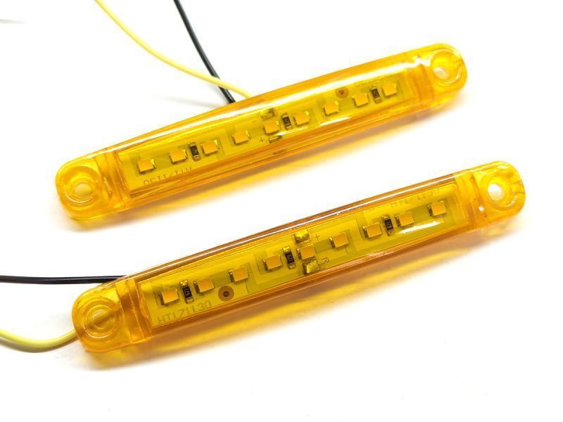 Габарит - помаранчевий - 100х15мм - 12/24V Led 9 діодів - BD-0003A (5шт) 00000069094 фото