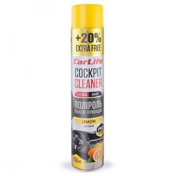 Поліроль торпеди спрей 750ml "Carlife" EXTRA MAT Лимон CF771 (24шт/ящ) 00000057760 фото