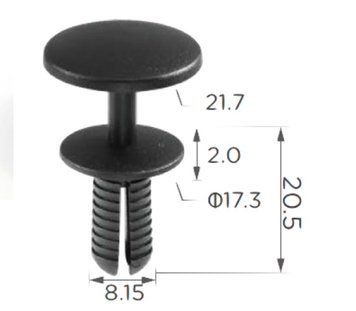 Фіксатор C1425 Mercedes VW Audi (8.1MM) BLACK ( уп. 100 шт.) 00000068364 фото