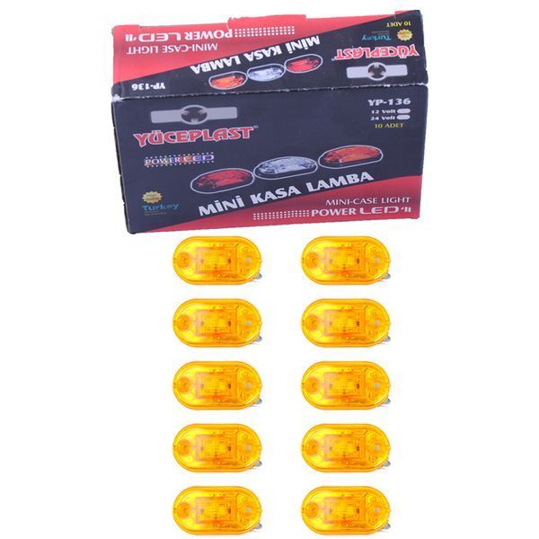 Габарит - помаранчевий - 65х37мм - 12/24V Led 2 діода - "YucePlast" - "YP-136" (10шт/уп) 00000059302 фото