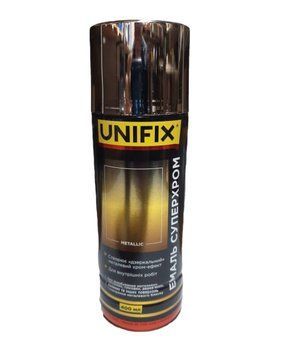 Фарба срібло глянець 400ml "Unifix" Суперхром дзеркальний 951054 (12шт/уп) 00000062452 фото