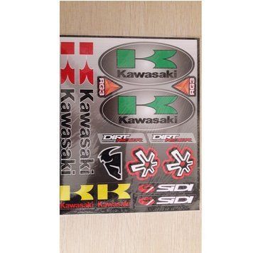 Наліпка МОТО "Kawasaki" (26x22) середнє сріблясте тло 00000048989 фото