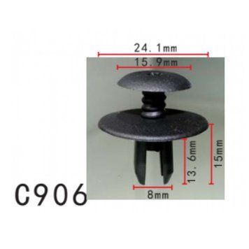 Кліпси C0906 розпірні VW, AUDI (1H0867199A, 1H0867199AU71, 51481915964, 50438, 11230) (уп.100шт) 00000068087 фото