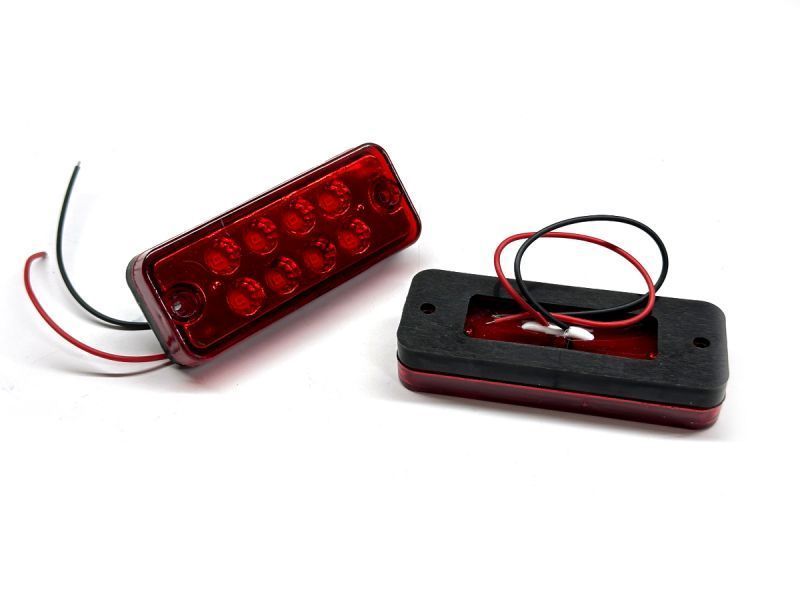 Габарит - червоний - 100х40*18мм - 12/24V Led 8 діодів - "LED Side Lamp" BD-0001R (2шт) 00000069089 фото