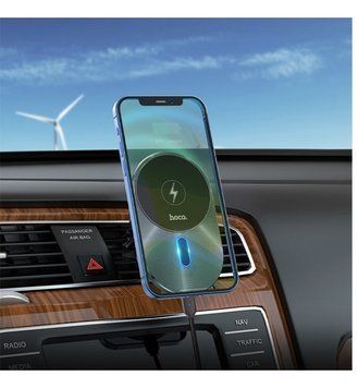 Автотримач з бездротовою зарядкою HOCO CA91 Grey для iPhone, Qi 5W-15W Max 00000060354 фото