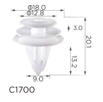 Кліпси C1700 обшивка дверей INFINITI, TOYOTA, HONDA, SUZUKI,RENAULT (0155309791, 01553-09791)(уп.100 00000067608 фото