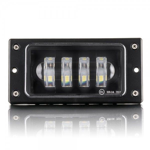 Додаткові фари LED - ВАЗ 2110-15 60W (4*15W) ДХО 8W Лінза,Рамка,рег.накл 174*84*46мм IP68 (1шт) 00000058912 фото