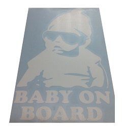 Наліпка Попереджувальна "Дитина в авто" плотерна біла Baby on board 00000043447 фото