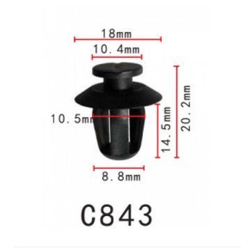 Кліпси C0843 кріплення молдингів/дверей/крило Peugeot Citroen 856535 ( уп. 100 шт.) 00000067990 фото