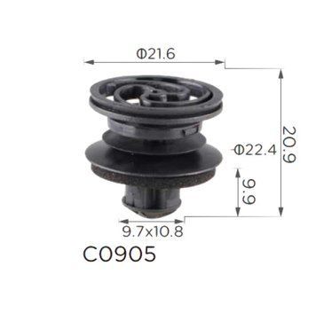 Кліпси C0905 обшивки дверей VW, AUDI, SEAT, SKODA, PORSCHE (3B0868243, 15681) ( уп. 100 шт) 00000068085 фото