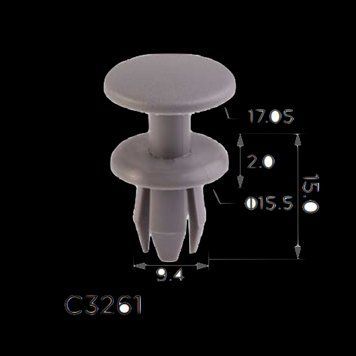 Фіксатор C3261 натискна/розпірна BMW, SKODA, MINI (51498237075, 11696) ( уп. 100 шт.) 00000067859 фото