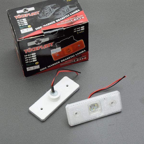 Габарит &ndash; білий &ndash; 110х42мм &ndash; 24V Led 4 діод + гумовий кронштейн "Туреччина" YP-24 (8шт) 00000052238 фото